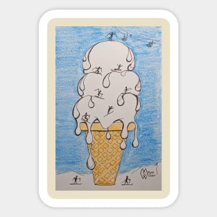 Mammoth ice cream cone ski resort Sticker
